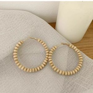 Wooden hoop earrings